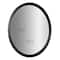 Classic Black Oval Metal Framed Beveled Vanity Wall Mirror - 23" x 29"